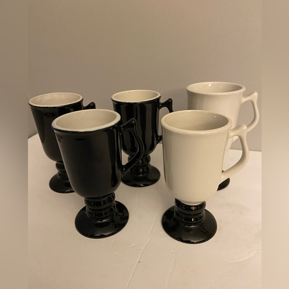 Vintage Hall Pottery Pedestal Mugs